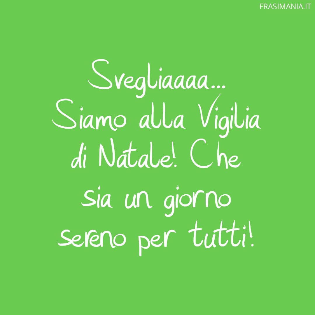 Svegliaaaa... Siamo alla Vigilia di Natale! Che sia un giorno sereno per tutti!