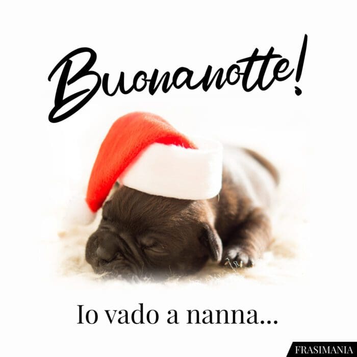 Buonanotte! Io vado a nanna…