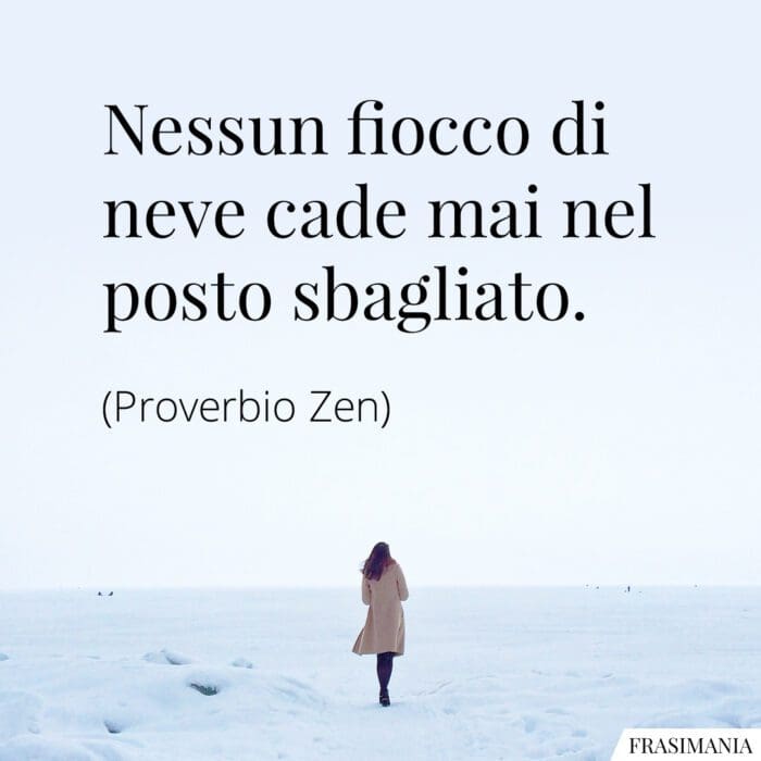 Frasi fiocco neve proverbio Zen
