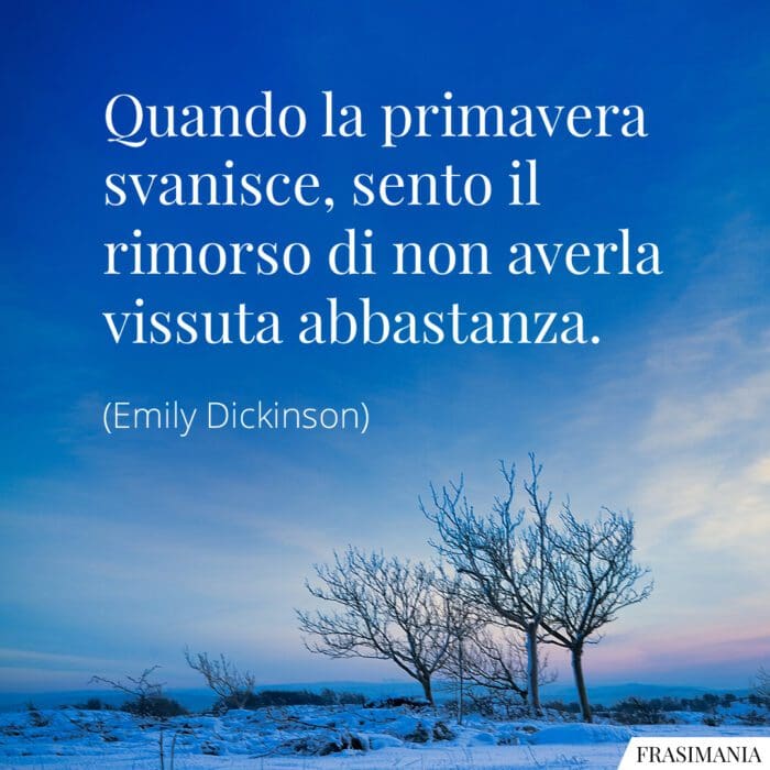 Quando la primavera svanisce, sento il rimorso di non averla vissuta abbastanza.