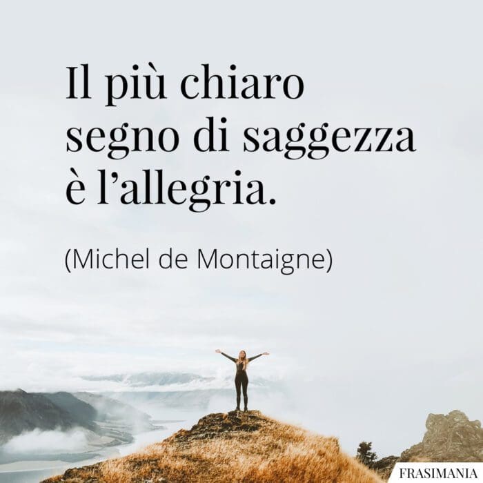 Il più chiaro segno di saggezza è l'allegria.