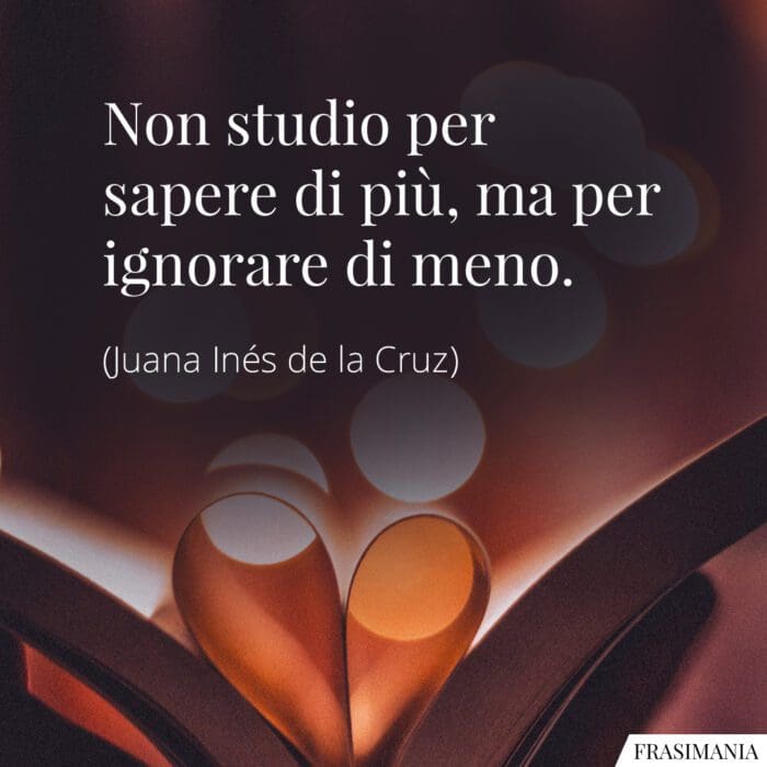 Non studio per sapere di più, ma per ignorare di meno.