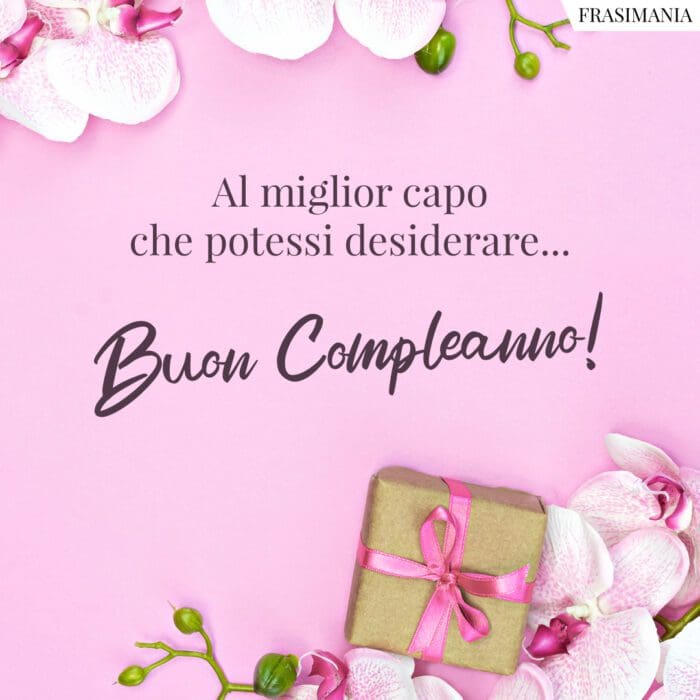 Al miglior capo che potessi desiderare… Buon Compleanno!