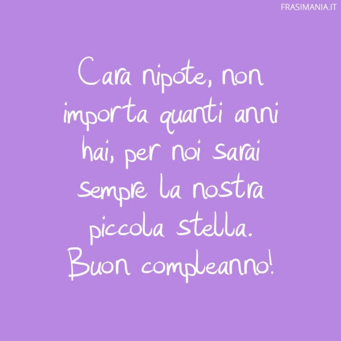 Frasi auguri compleanno nipote stella