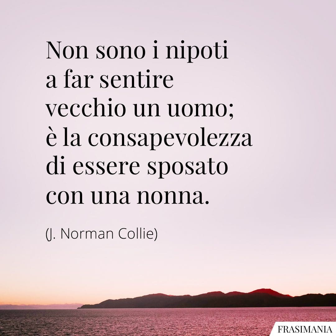 Non sono i nipoti a far sentire vecchio un uomo; è la consapevolezza di essere sposato con una nonna.