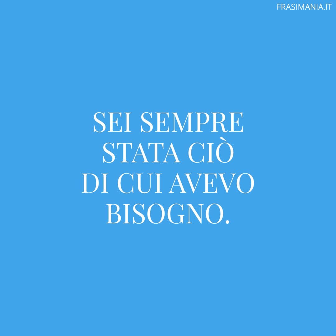 Sei sempre stata ciò di cui avevo bisogno.