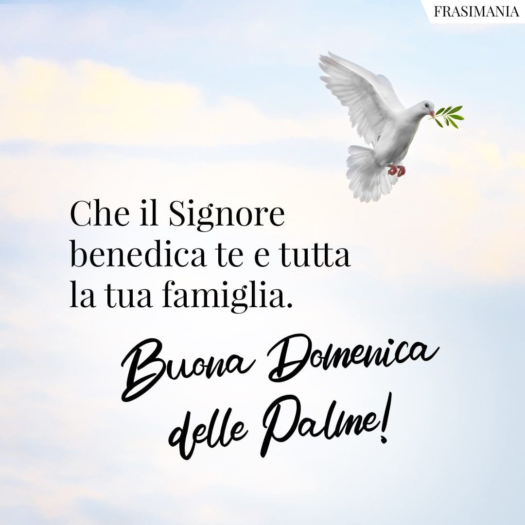 Che il Signore benedica te e tutta la tua famiglia. Buona Domenica delle Palme!