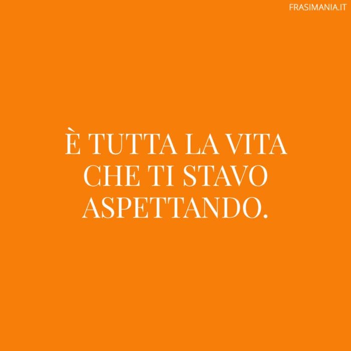 È tutta la vita che ti stavo aspettando.