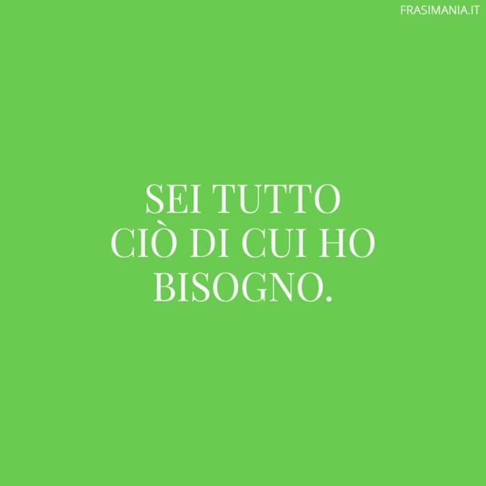 Sei tutto ciò di cui ho bisogno.