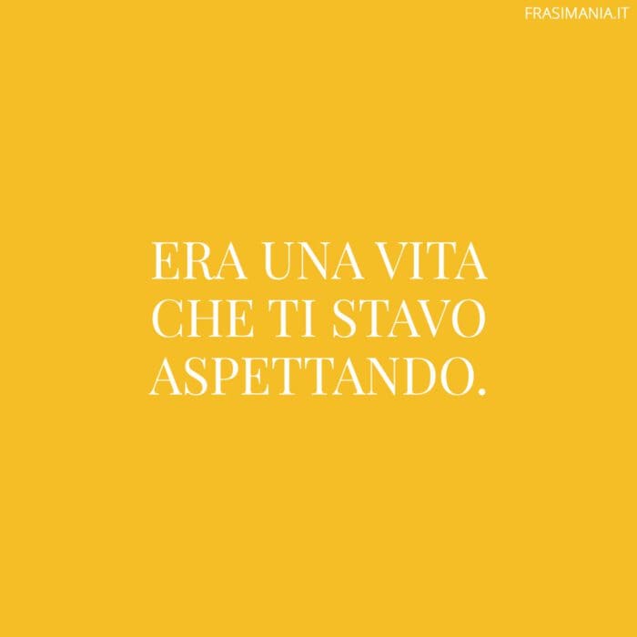 Era una vita che ti stavo aspettando.