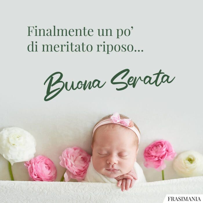 Finalmente un po' di meritato riposo... Buona Serata.