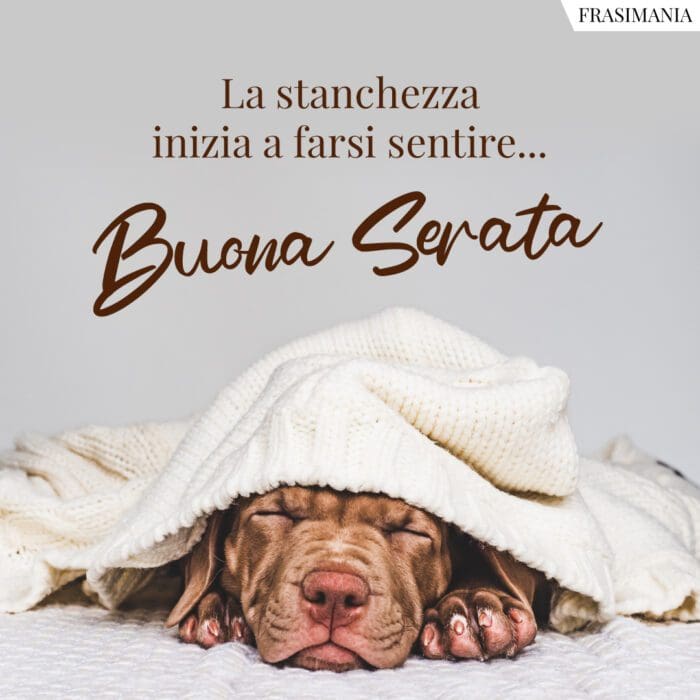 La stanchezza inizia a farsi sentire… Buona Serata.