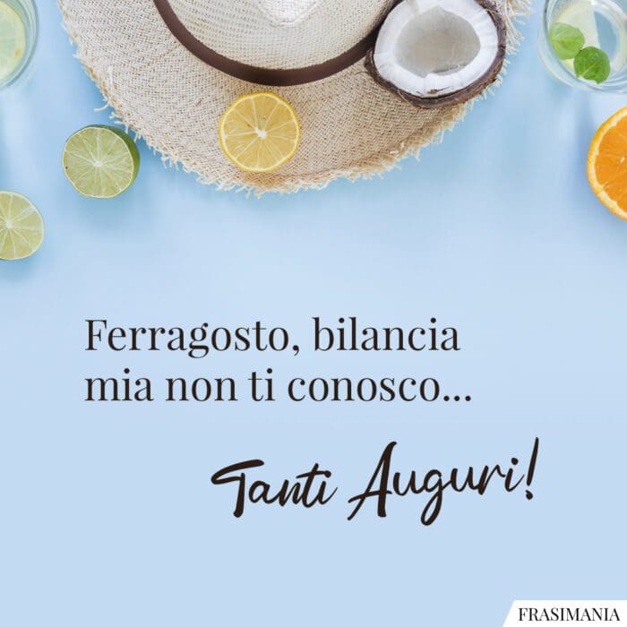 Auguri Buon Ferragosto bilancia