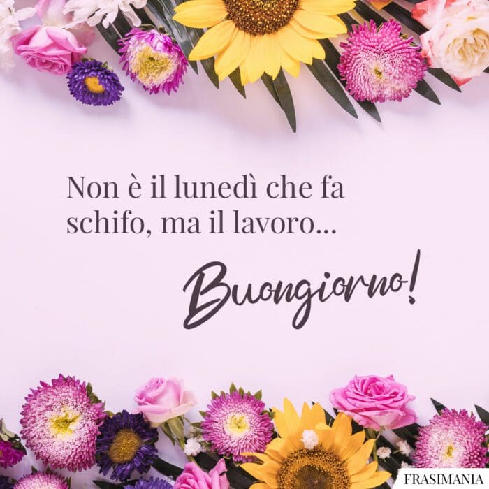 Non è il lunedì che fa schifo, ma il lavoro... Buongiorno!