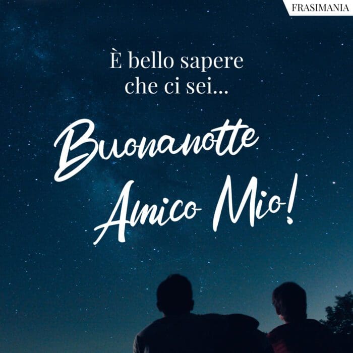 È bello sapere che ci sei… Buonanotte Amico Mio!
