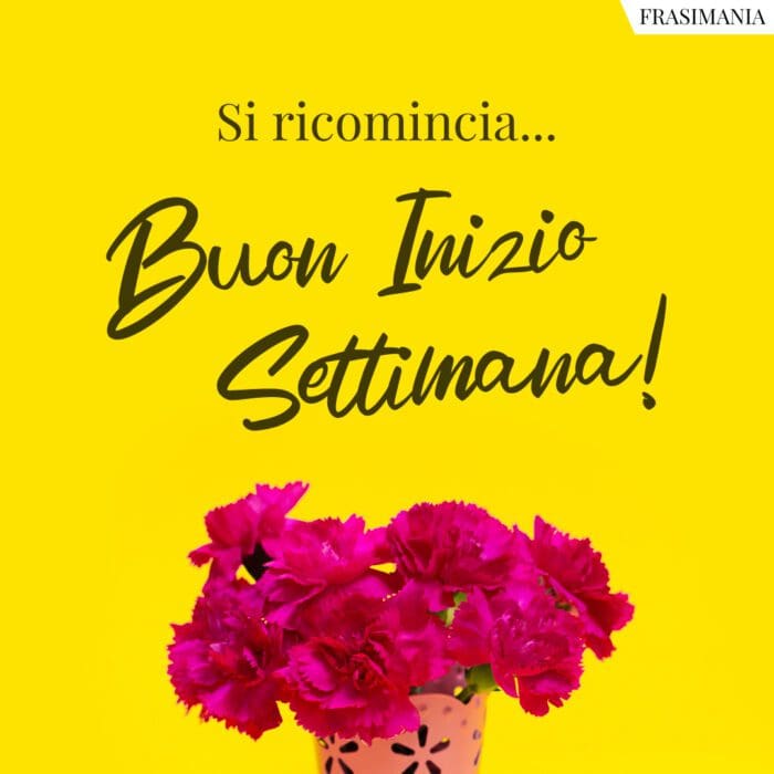 Si ricomincia… Buon Inizio Settimana!