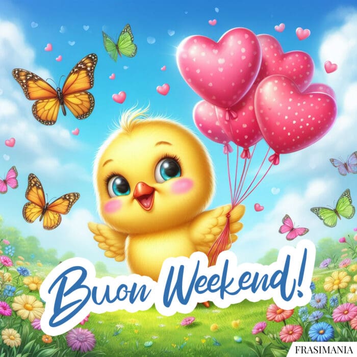 Buon weekend pulcini palloncini