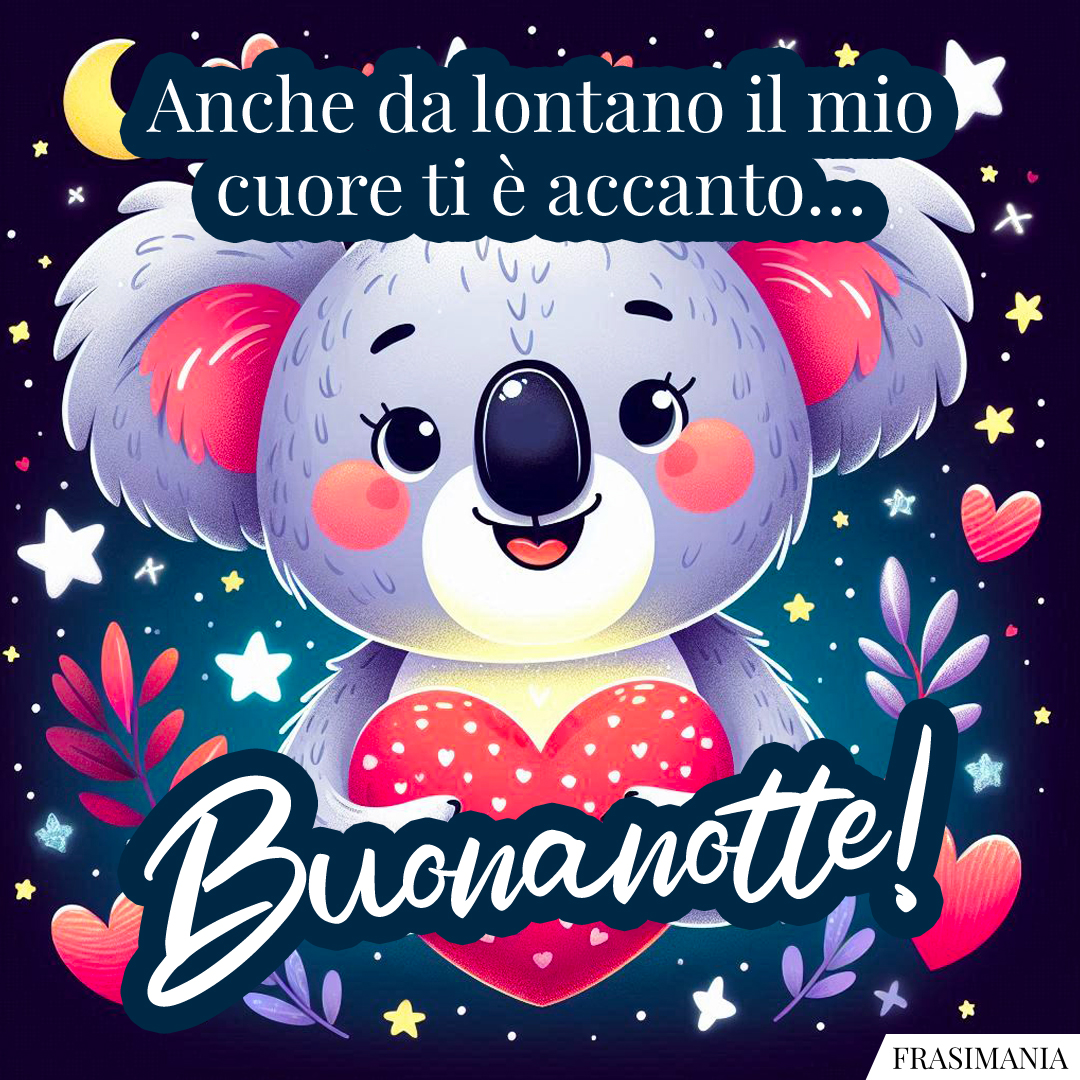 Anche da lontano il mio cuore ti è accanto… Buonanotte!