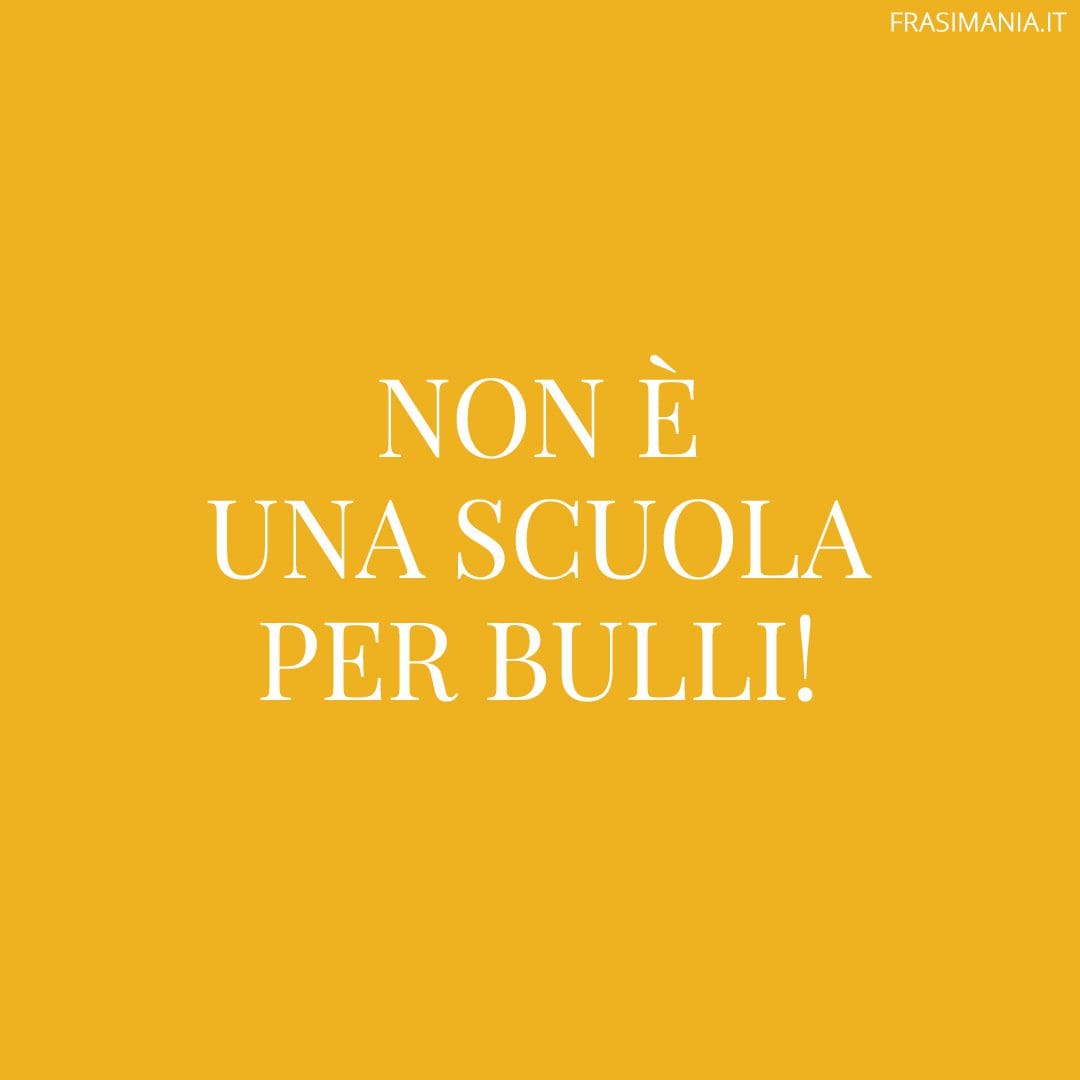 Non è una scuola per bulli!