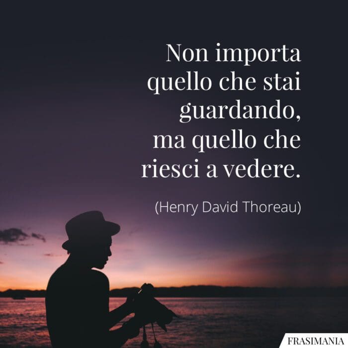 Non importa quello che stai guardando, ma quello che riesci a vedere.