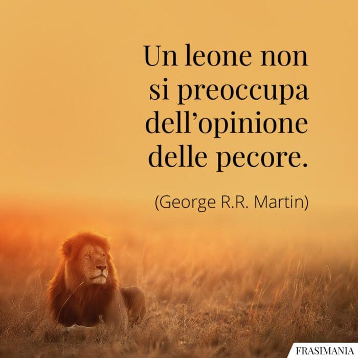 Un leone non si preoccupa dell'opinione delle pecore.