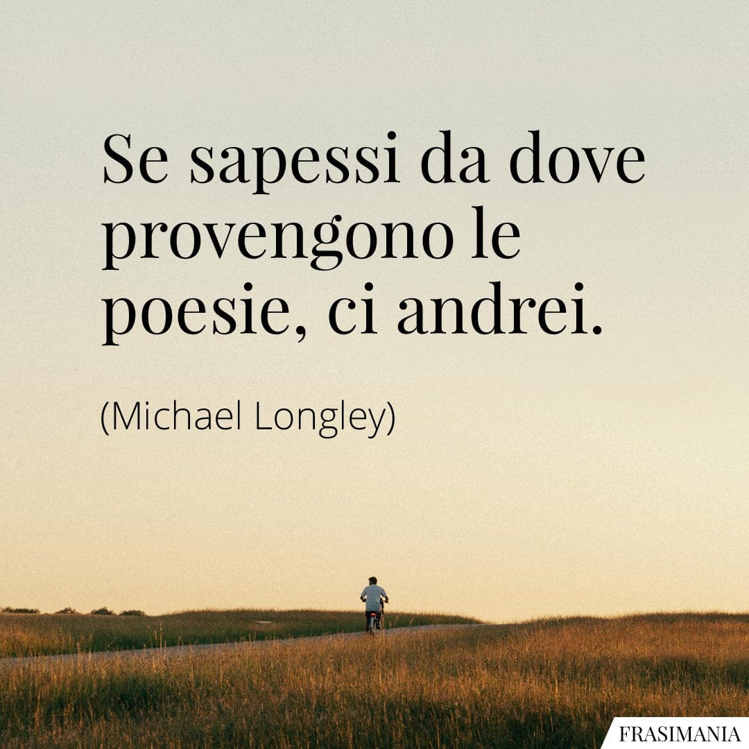 Se sapessi da dove provengono le poesie, ci andrei.