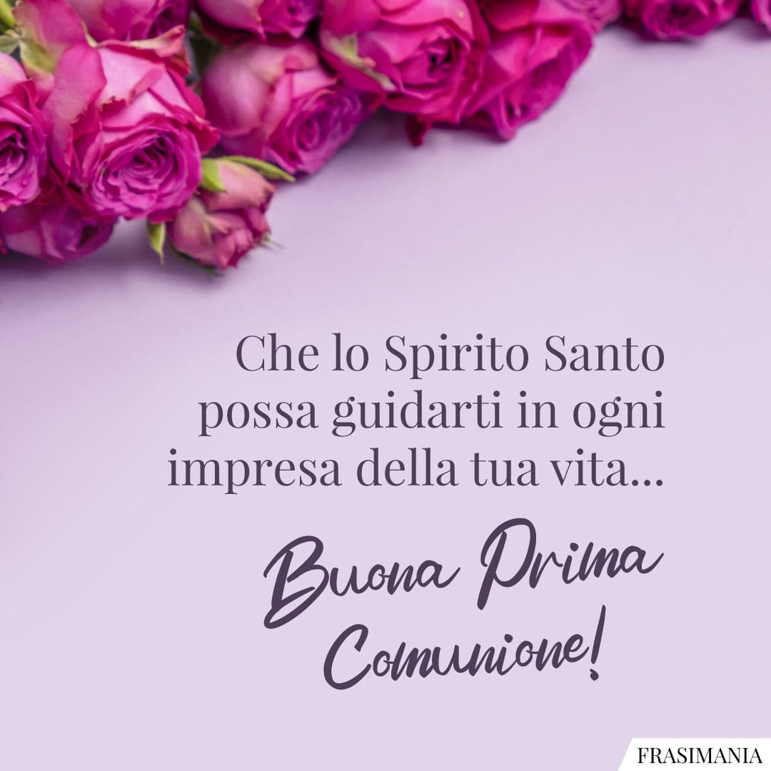 Che lo Spirito Santo possa guidarti in ogni impresa della tua vita... Buona Prima Comunione!