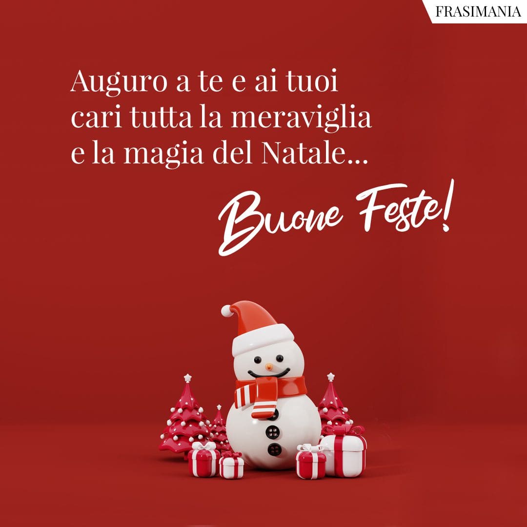 Auguro a te e ai tuoi cari tutta la meraviglia e la magia del Natale... Buone Feste!