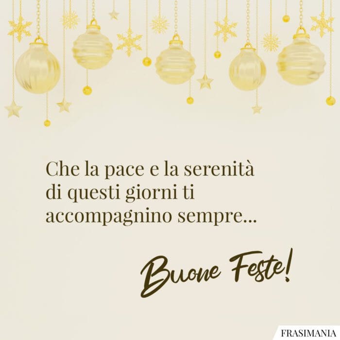 Auguri Buone Feste pace serenità