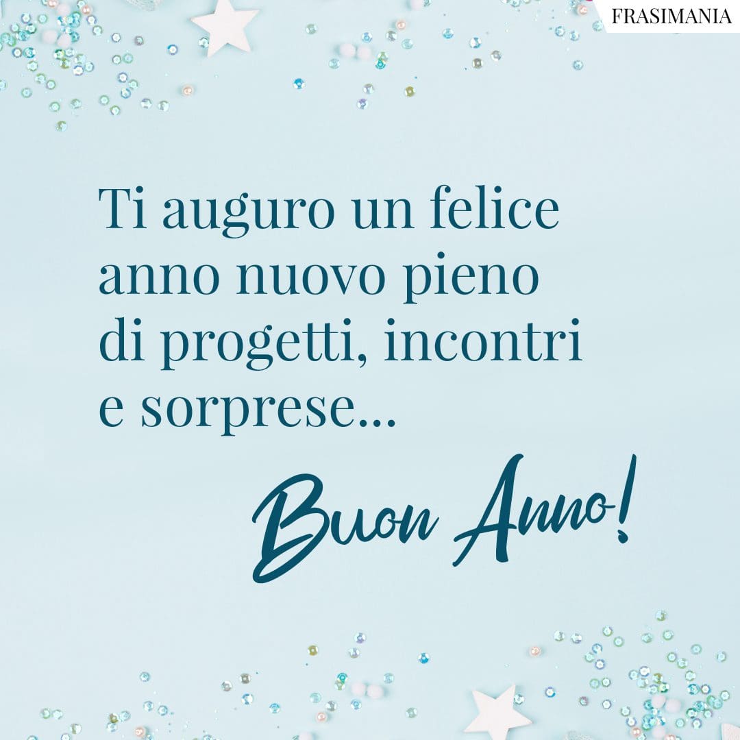 Ti auguro un felice anno nuovo pieno di progetti, incontri e sorprese... Buon Anno!