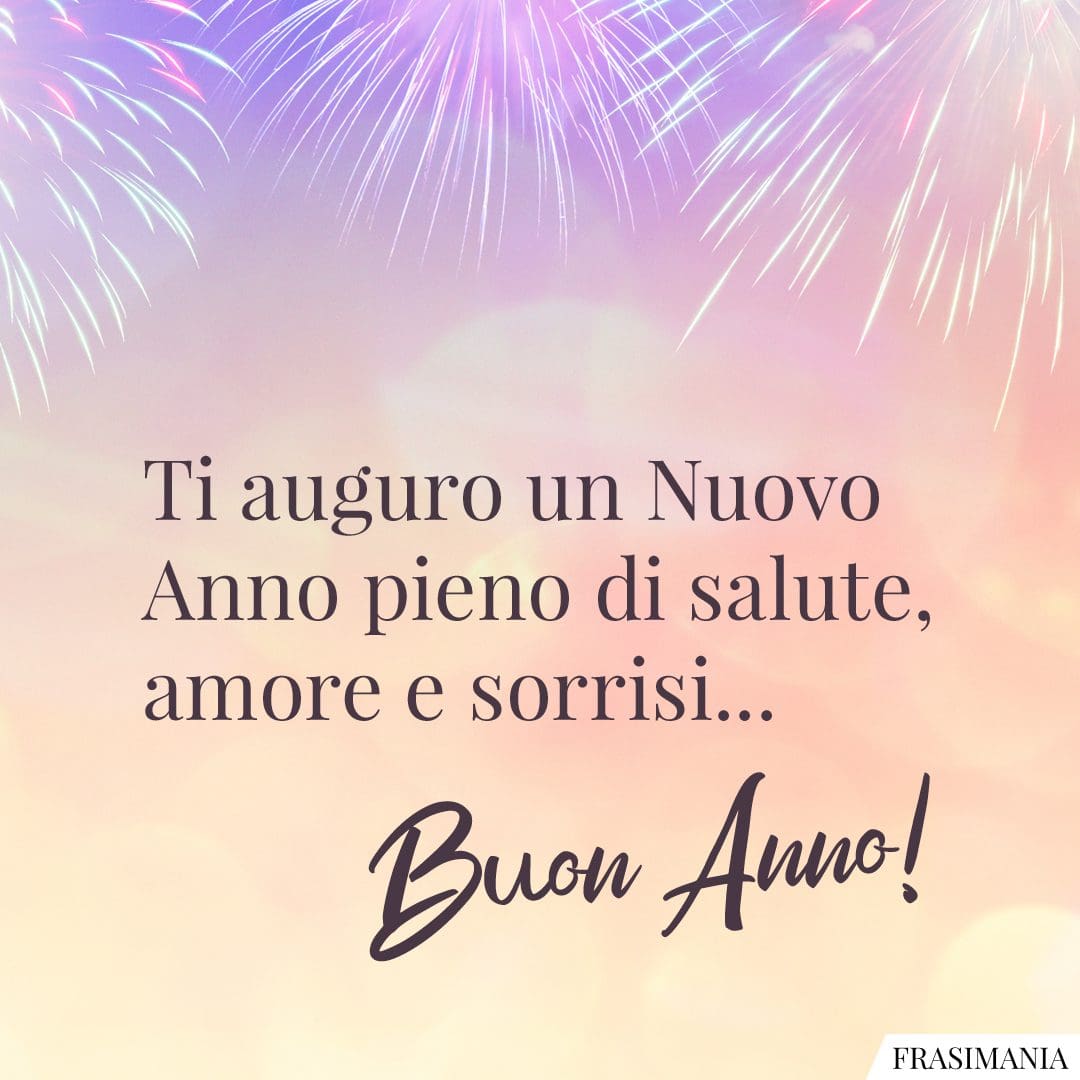 Ti auguro un Nuovo Anno pieno di salute, amore e sorrisi... Buon Anno!