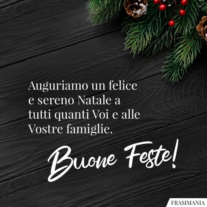 Buone Feste voi famiglie