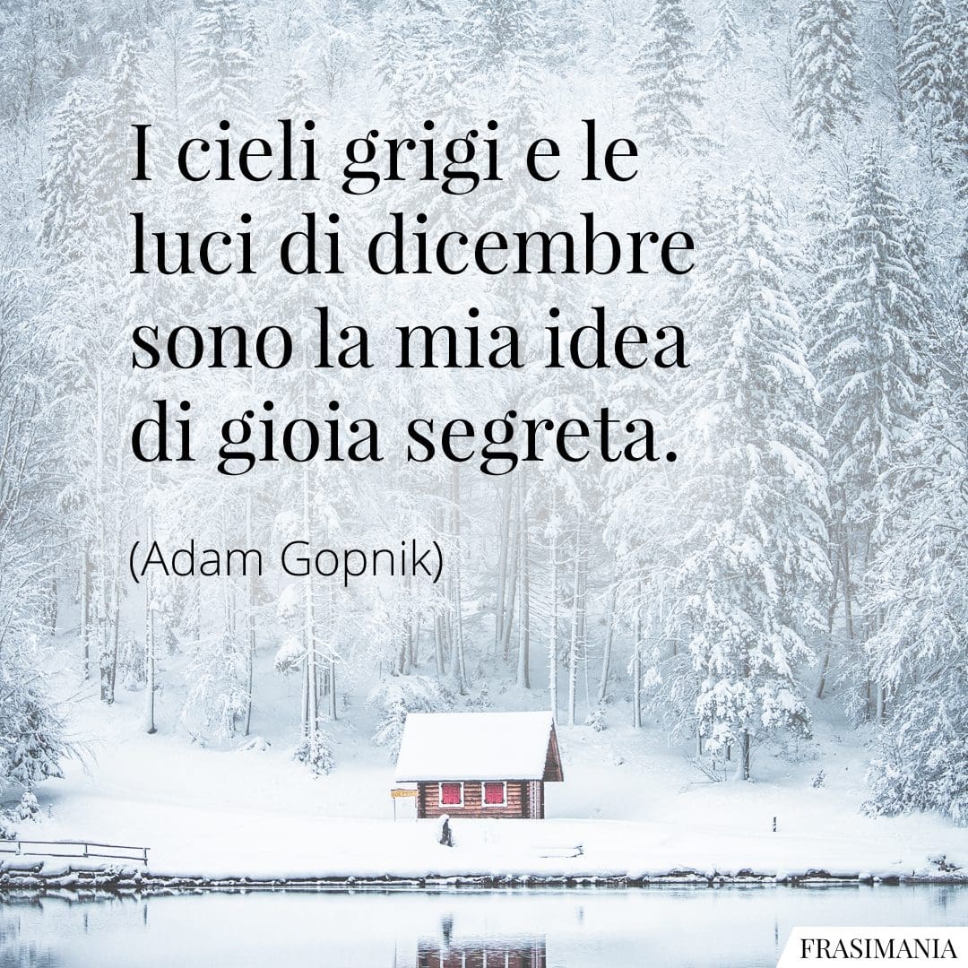I cieli grigi e le luci di dicembre sono la mia idea di gioia segreta.