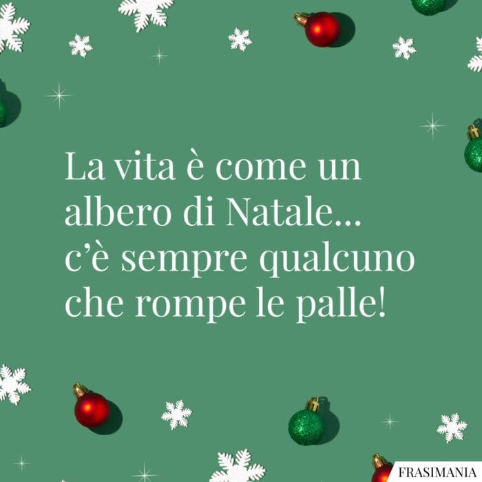 La vita è come un albero di Natale… c’è sempre qualcuno che rompe le palle!