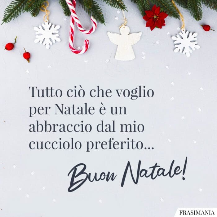 Buon Natale abbraccio cucciolo