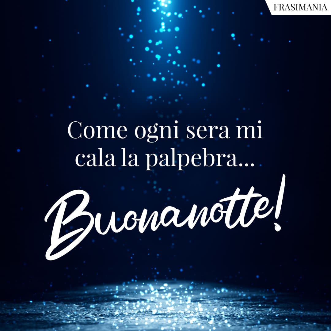 Come ogni sera mi cala la palpebra... Buonanotte!