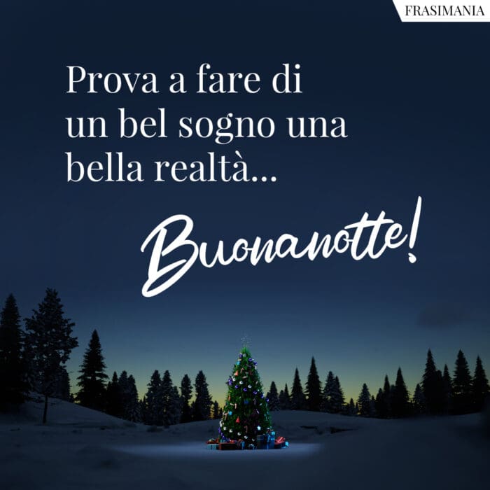Prova a fare di un bel sogno una bella realtà… Buonanotte!