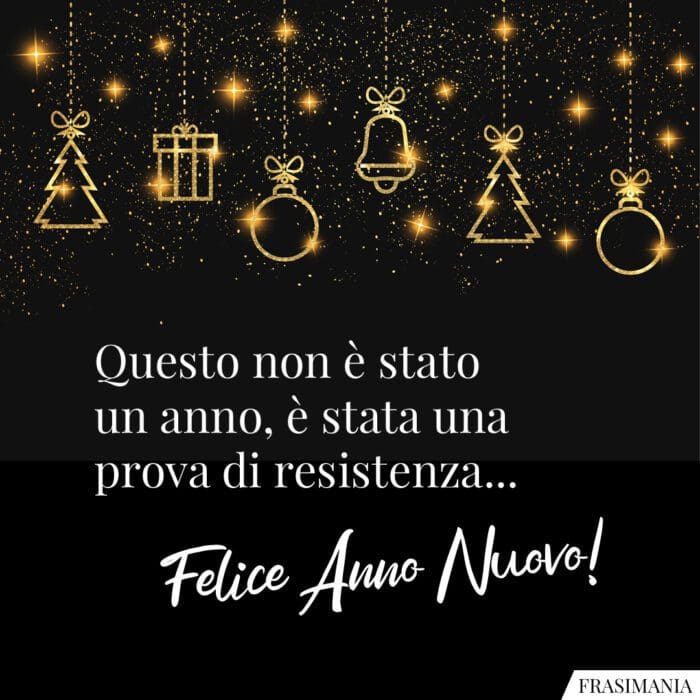 Questo non è stato un anno, è stata una prova di resistenza… Felice Anno Nuovo!