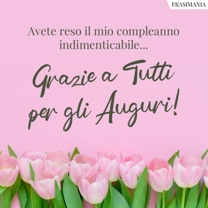 Grazie auguri compleanno