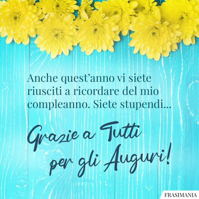 Grazie auguri compleanno