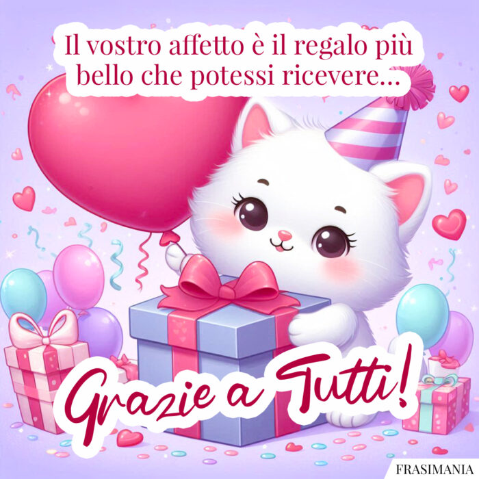 Il vostro affetto è il regalo più bello che potessi ricevere… Grazie a Tutti!