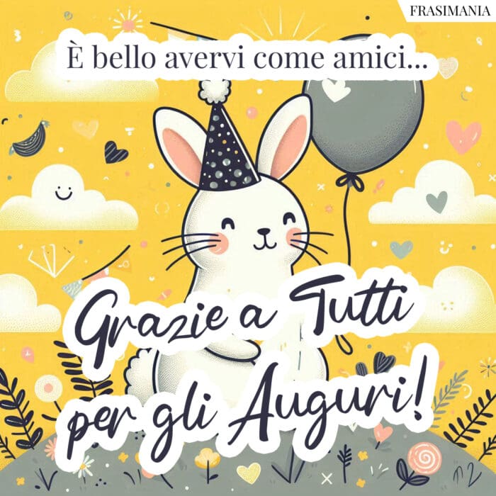 È bello avervi come amici… Grazie a Tutti per gli Auguri!