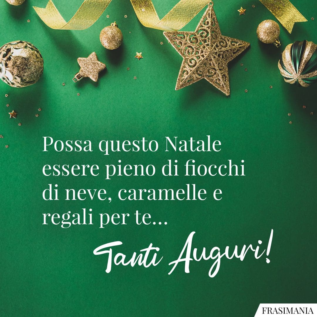 Possa questo Natale essere pieno di fiocchi di neve, caramelle e regali per te... Tanti Auguri!