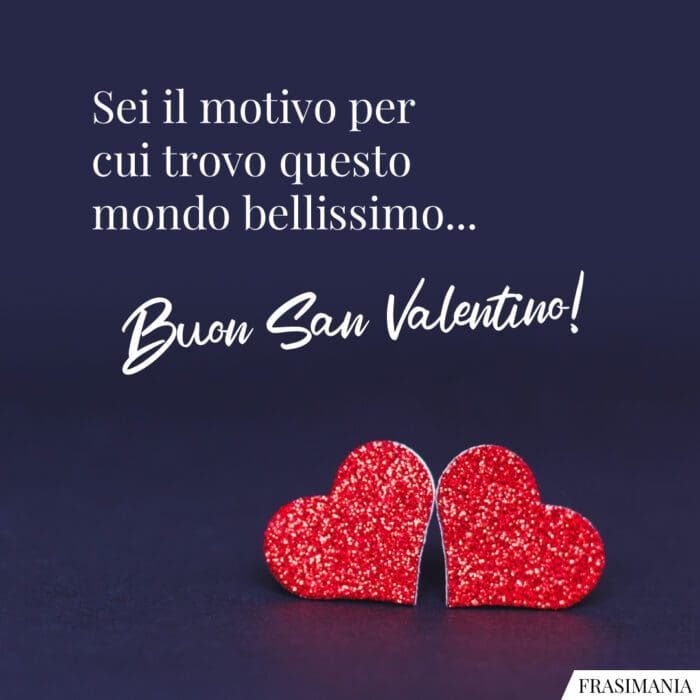 Sei il motivo per cui trovo questo mondo bellissimo… Buon San Valentino!