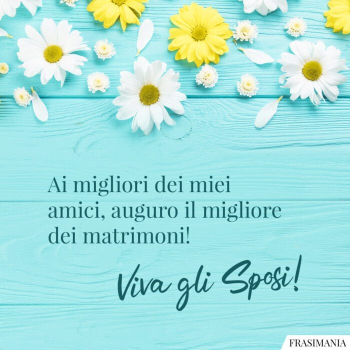 Ai migliori dei miei amici, auguro il migliore dei matrimoni! Viva gli Sposi!