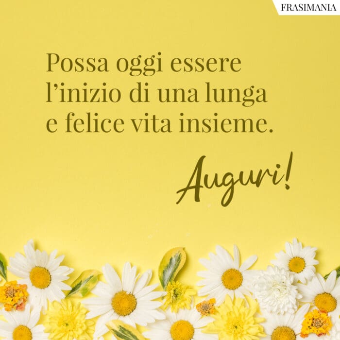 Auguri matrimonio vita insieme