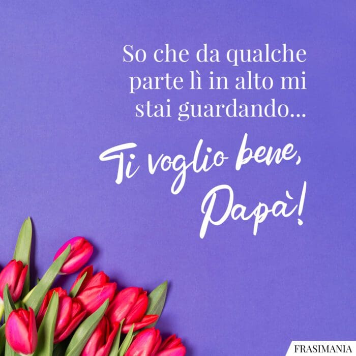 So che da qualche parte lì in alto mi stai guardando… ti voglio bene, Papà!