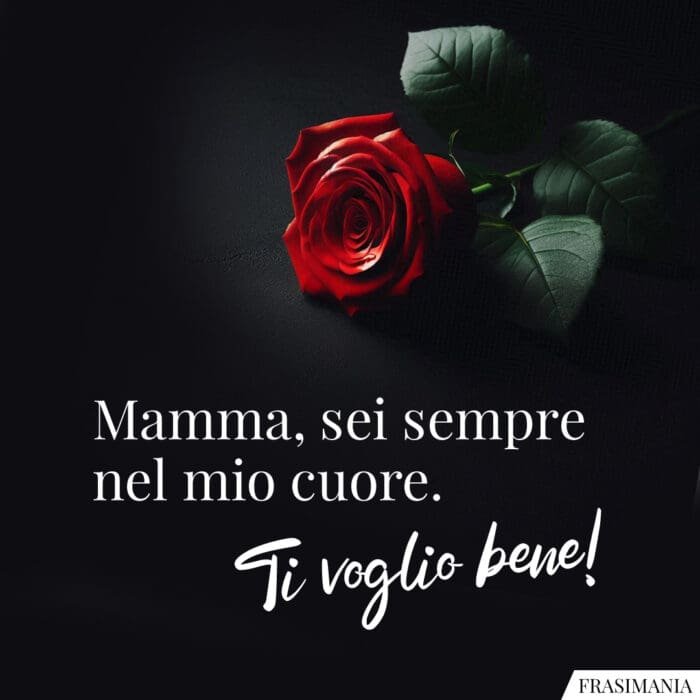 Mamma, sei sempre nel mio cuore. Ti voglio bene!