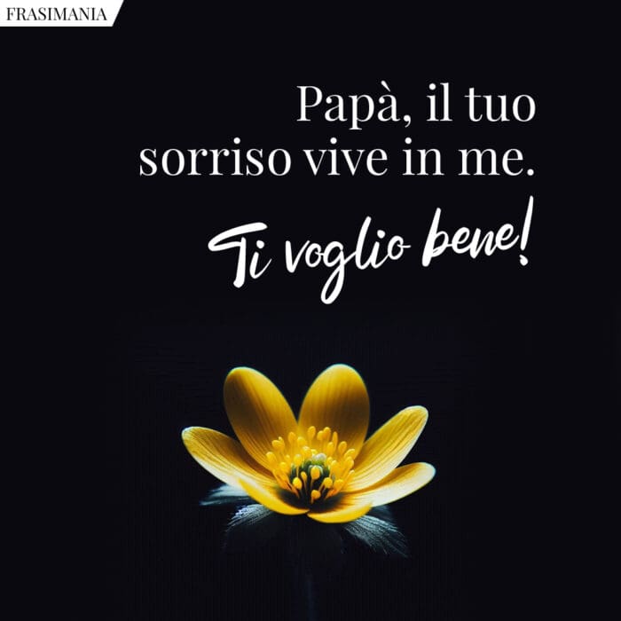 Papà, il tuo sorriso vive in me. Ti voglio bene!