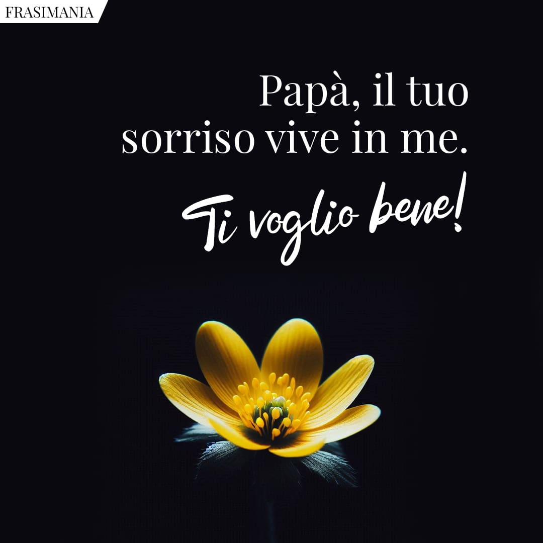 Papà, il tuo sorriso vive in me. Ti voglio bene!